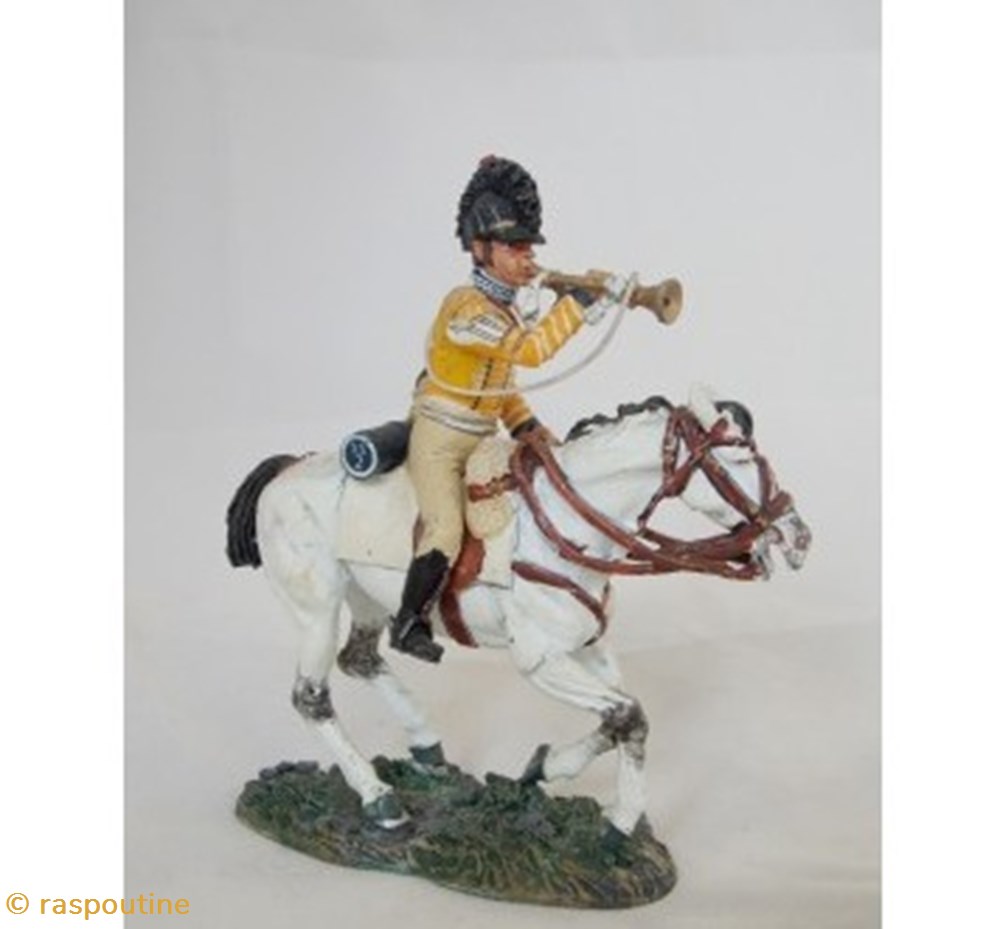 Trompette dragons légers Angleterre 1808 figurines historiques epoque napoleonienne trompette dragons legers angleterre 1808