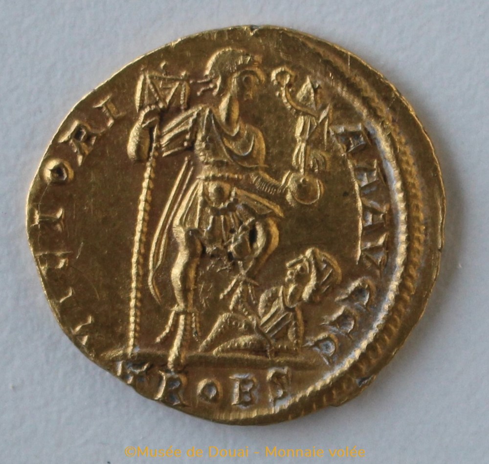 Solidus Constantin III- Monnaie volée monnaies antiquite av jc ap romaines republicaines imperiales solidus constantin iii monnaie volee