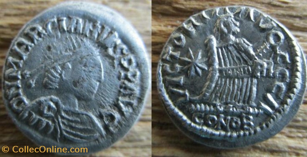 coin ancient b to roman republicain imperial silique marcien faux moderne