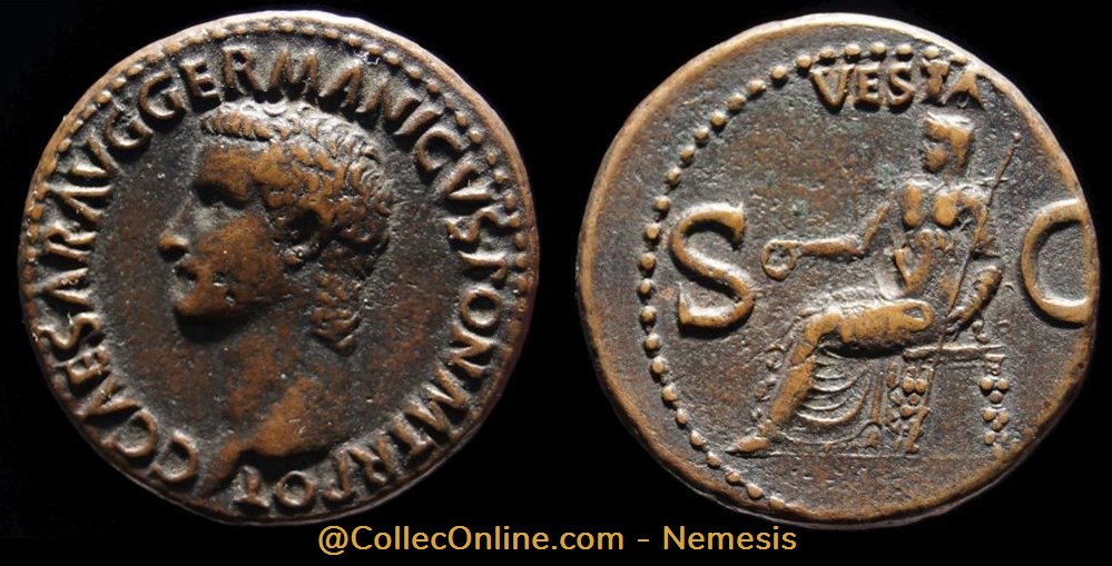 CALIGULA As monnaie antique av jc ap romaine republicaine imperiale caligula as