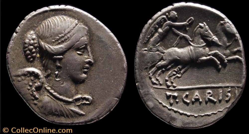 CARISIA Denier coins ancient to roman republic imperial carisia denier