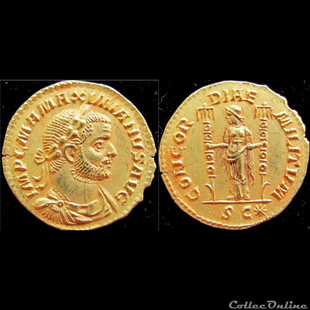 Maximien Hercule - Aureus ( Faux moderne ) monnaie antique romaine maximien hercule aureus faux moderne