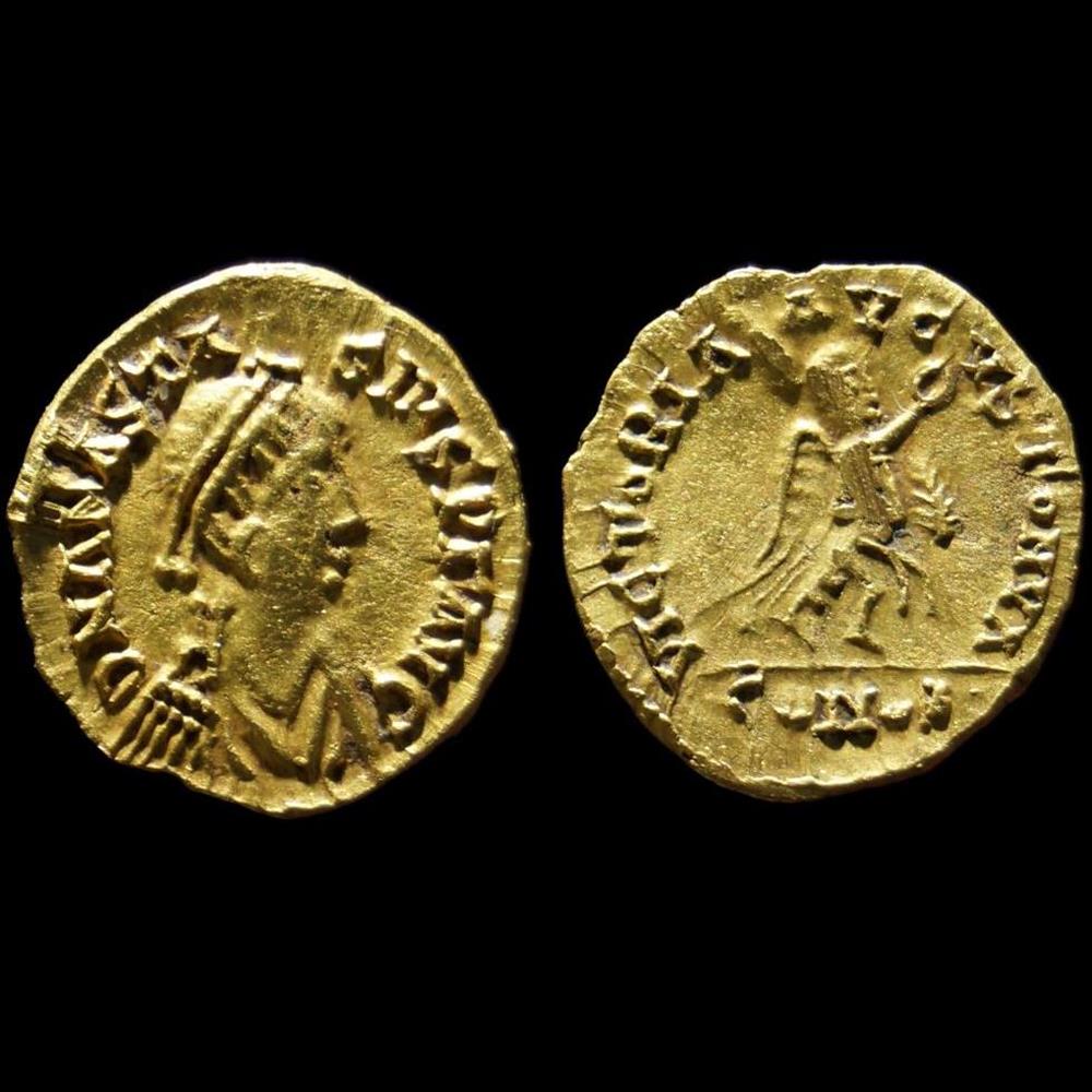 Imitation au nom D'ANASTASE Ier - Triens monnaie antique av jc ap imitation au nom anastase ier triens