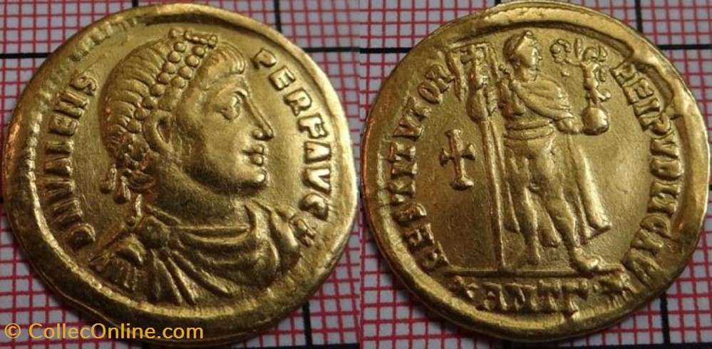 coin ancient b c to roman republicain imperial solidus valens faux moderne