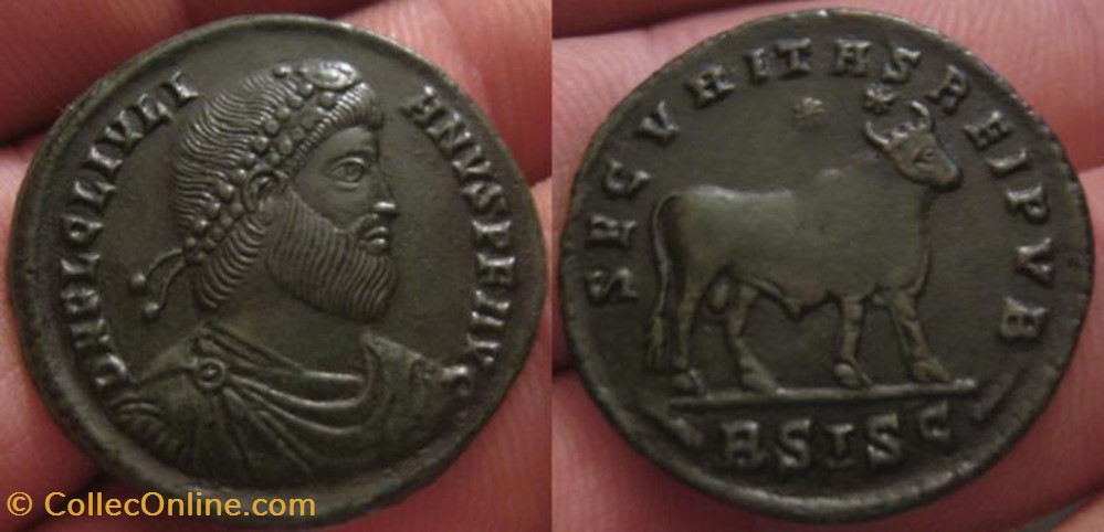coin ancient c to roman republicain imperial double maiorina julien ii faux moderne