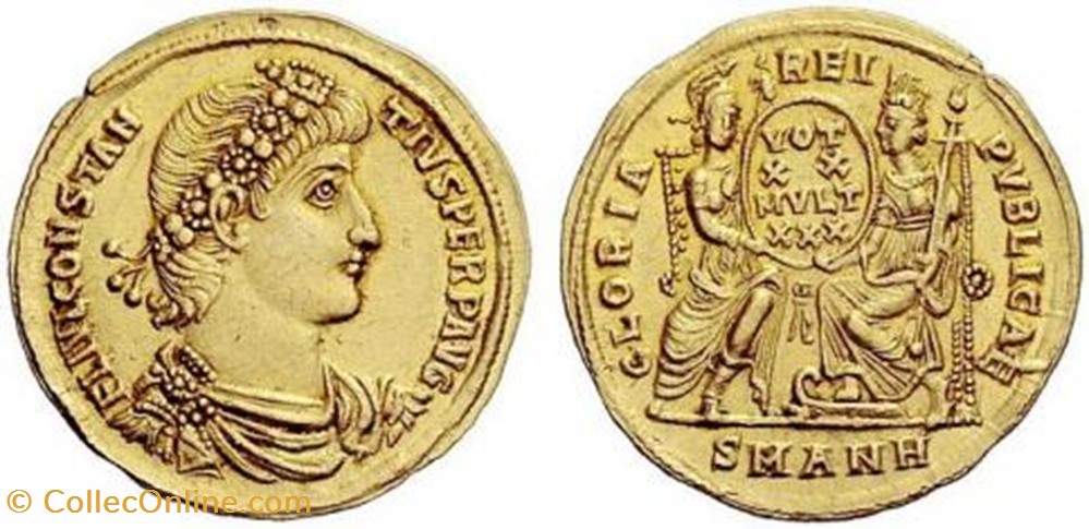 Solidus Constance II Faux moderne coin ancient b to roman republicain imperial solidus constance ii faux moderne