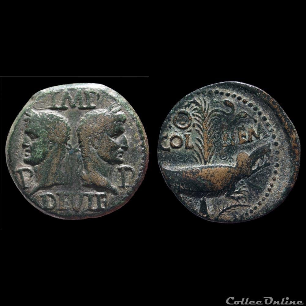 AUGUSTE ET AGRIPPA Dupondius monnaie antique romaine auguste et agrippa dupondius