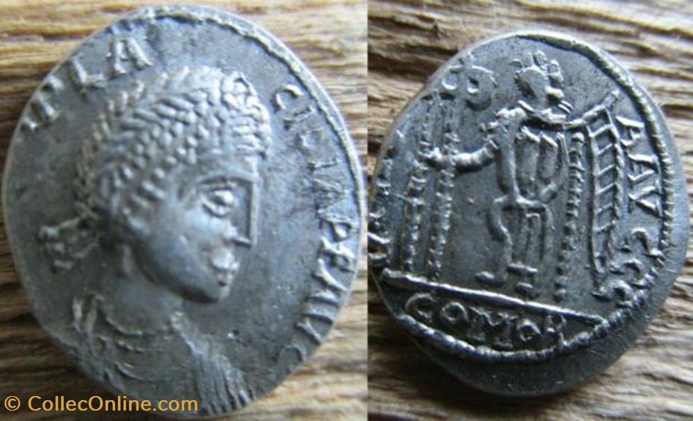coin ancient b to roman republicain imperial silique placidie faux moderne