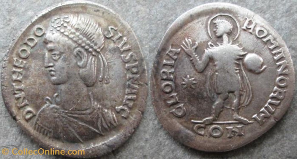 Miliarense léger Théodose II FAUX MODERNE coin ancient b c to roman republicain imperial miliarense leger theodose ii faux moderne