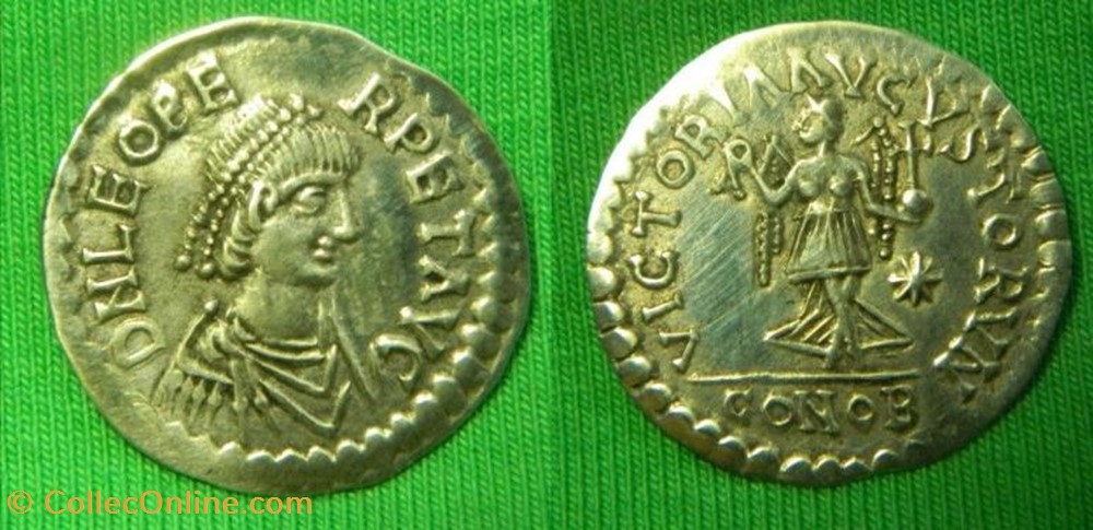 Tremissis Léon Ier FAUX MODERNE coin ancient b c to roman republicain imperial tremissis leon ier faux moderne