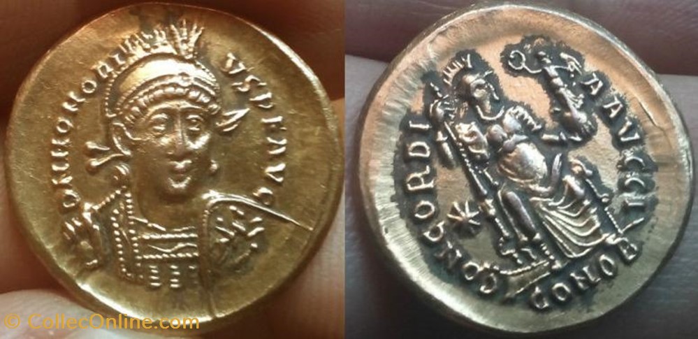 Solidus Theodose II FAUX MODERNE coin ancient b c to roman republicain imperial solidus theodose ii faux moderne