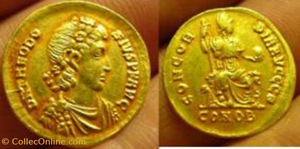 Solidus Théodose Ier coin ancient b c to a roman republicain imperial solidus theodose ier
