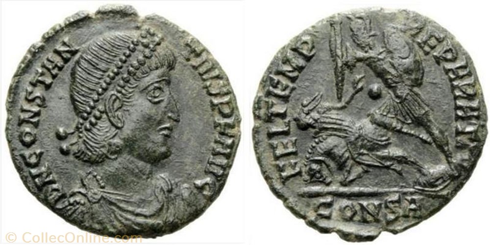 Ae2 Constance II coin ancient b to roman ae2 constance ii
