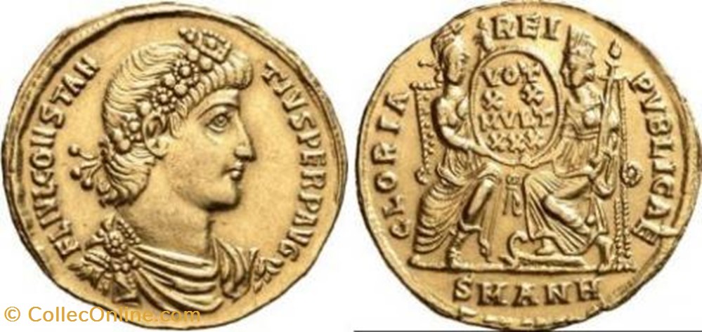 Solidus Constance II Faux moderne coin ancient b to roman republicain imperial solidus constance ii faux moderne