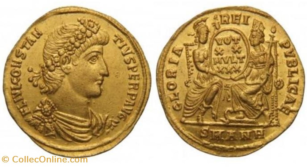Solidus Constance II Faux moderne coin ancient b to roman republicain imperial solidus constance ii faux moderne