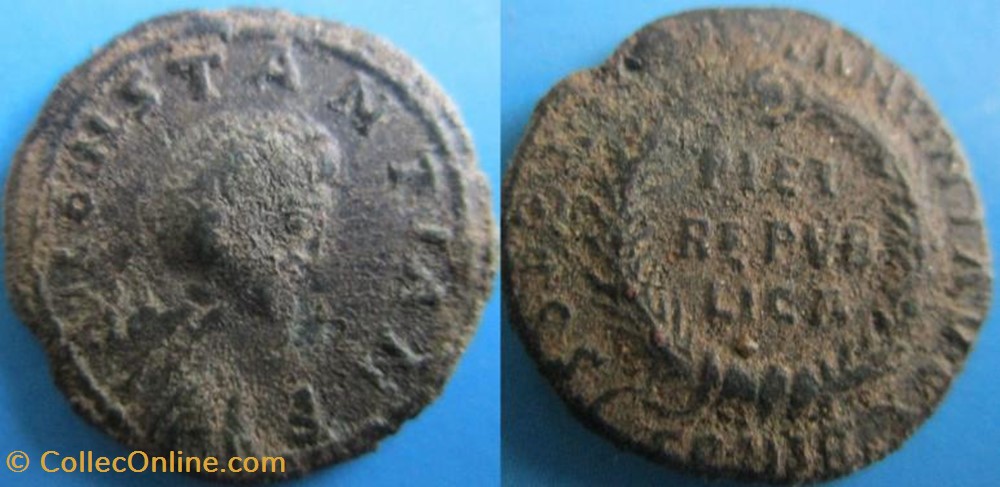 Ae3 Constantia FAUX MODERNE coin ancient b to roman republicain imperial ae3 constantia faux moderne
