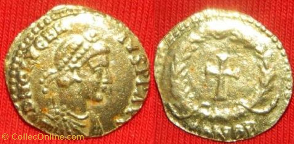 coin ancient b to roman republicain imperial tremissis glycere faux moderne
