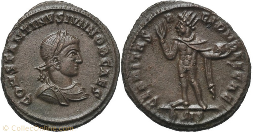Ae3 Constantin II coin ancient b to roman ae3 constantin ii