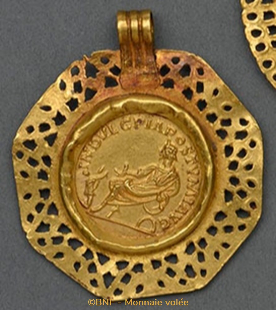 Aureus Postume - Monnaie volée monnaies antiquite av jc ap romaines republicaines imperiales aureus postume monnaie volee