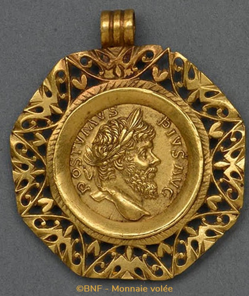 Aureus Postume - Monnaie volée monnaies antiquite av jc ap romaines republicaines imperiales aureus postume monnaie volee