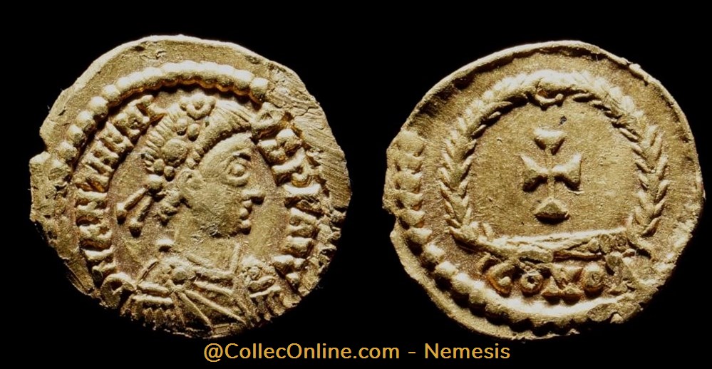 ANTHÈME Tremissis monnaies antiquite av jc ap romaines republicaines imperiales antheme tremissis