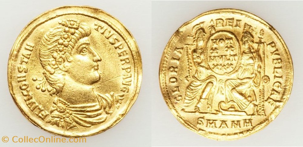 Solidus Constance II Faux moderne coin ancient b to roman republicain imperial solidus constance ii faux moderne