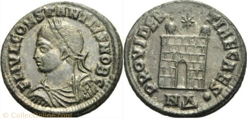 coin ancient b to roman ae3 constance ii