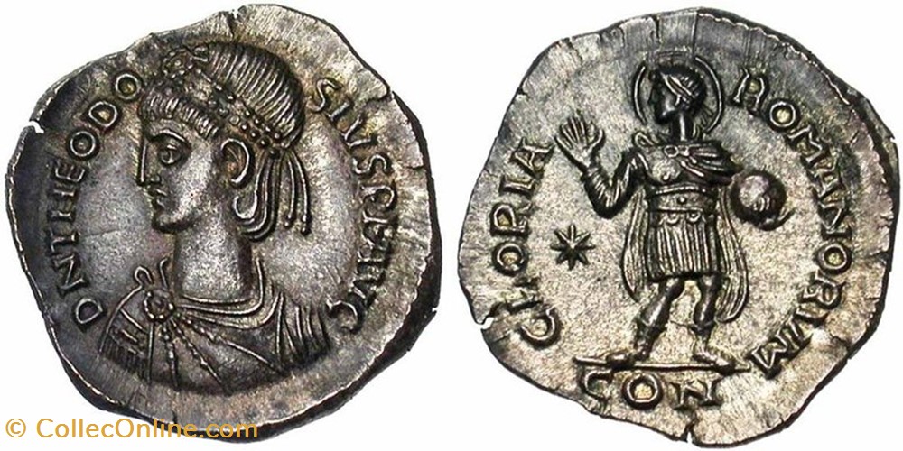 Miliarense léger Théodose II Faux moderne coin ancient b c to roman republicain imperial miliarense leger theodose ii faux moderne