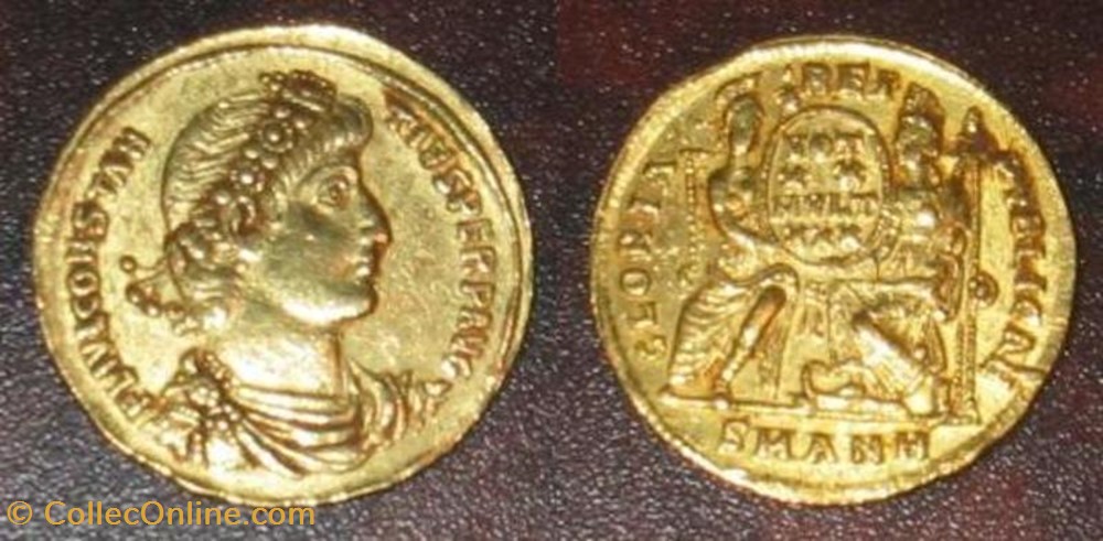 coin ancient b to roman republicain imperial solidus constance ii faux moderne