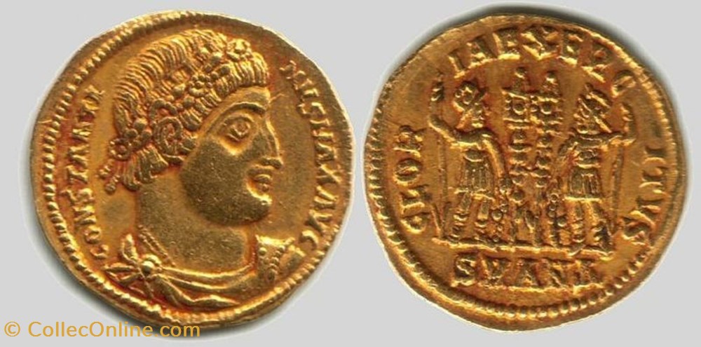 coin ancient b to roman republicain imperial solidus constantin ier faux moderne
