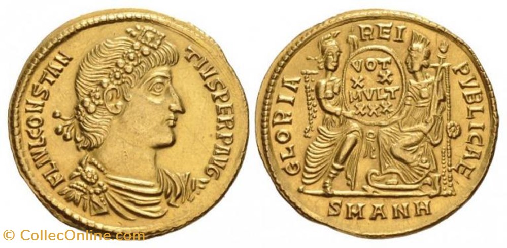 Solidus Constance II Faux moderne coin ancient b to roman republicain imperial solidus constance ii faux moderne