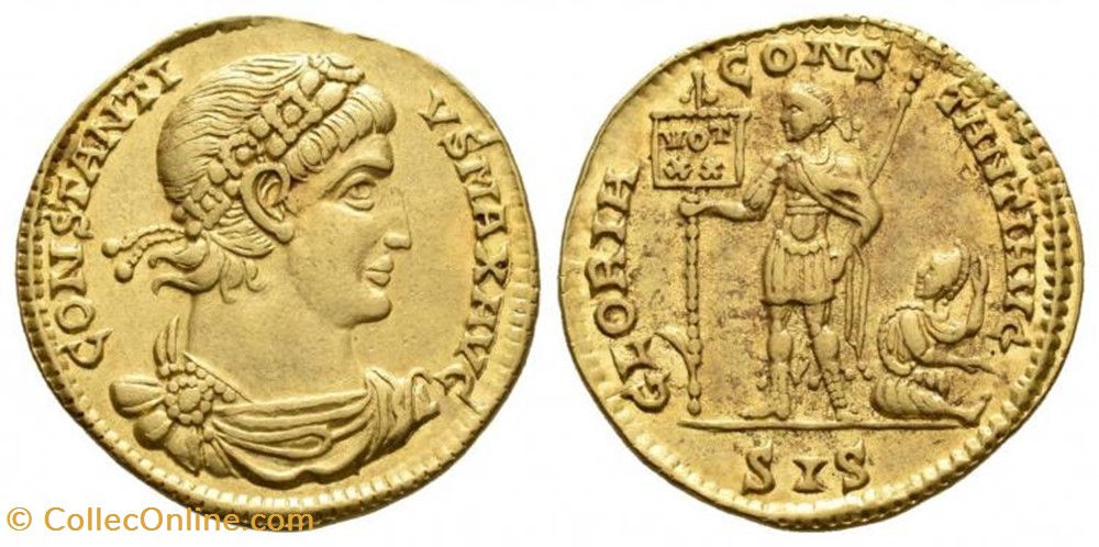 Solidus Constance II coin ancient b to roman republicain imperial solidus constance ii