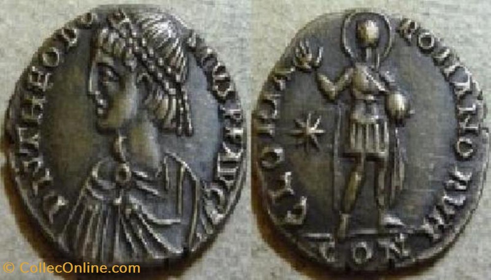Miliarense léger Théodose II FAUX MODERNE coin ancient b c to roman republicain imperial miliarense leger theodose ii faux moderne