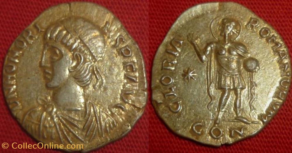 silique Honorius FAUX MODERNE coin ancient b c to roman republicain imperial silique honorius faux moderne