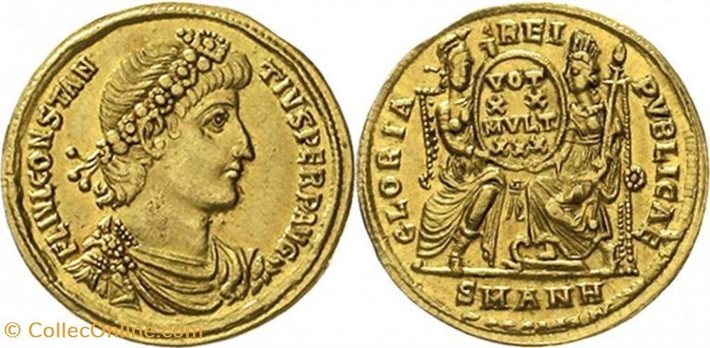 Solidus Constance II Faux moderne coin ancient b to roman republicain imperial solidus constance ii faux moderne