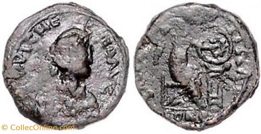 Ae4 Pulchérie coin ancient b to roman republicain imperial ae4 pulcherie