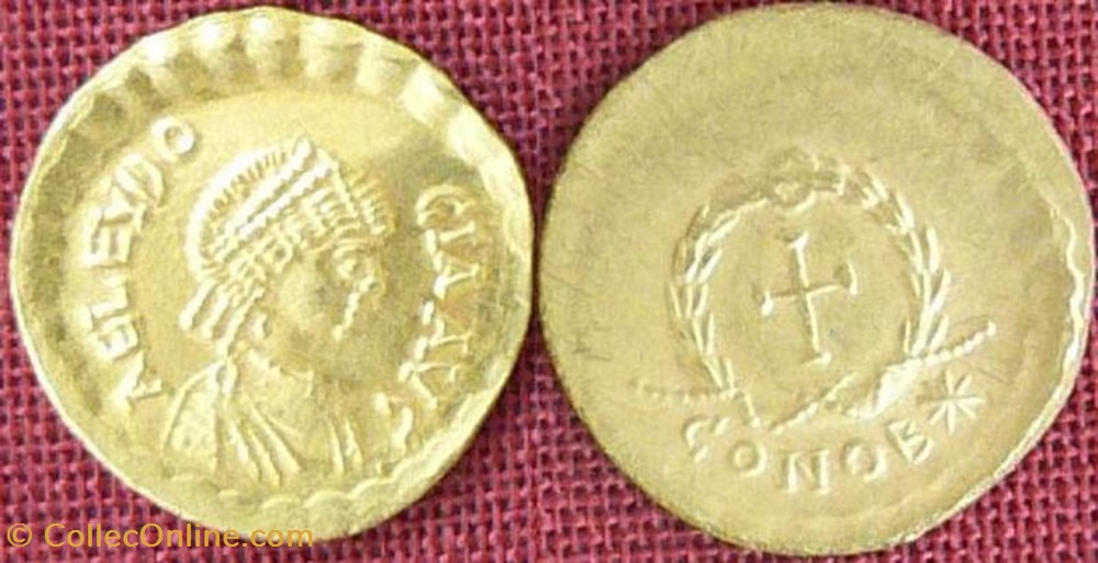 coin ancient b to roman republicain imperial tremissis eudocie faux moderne
