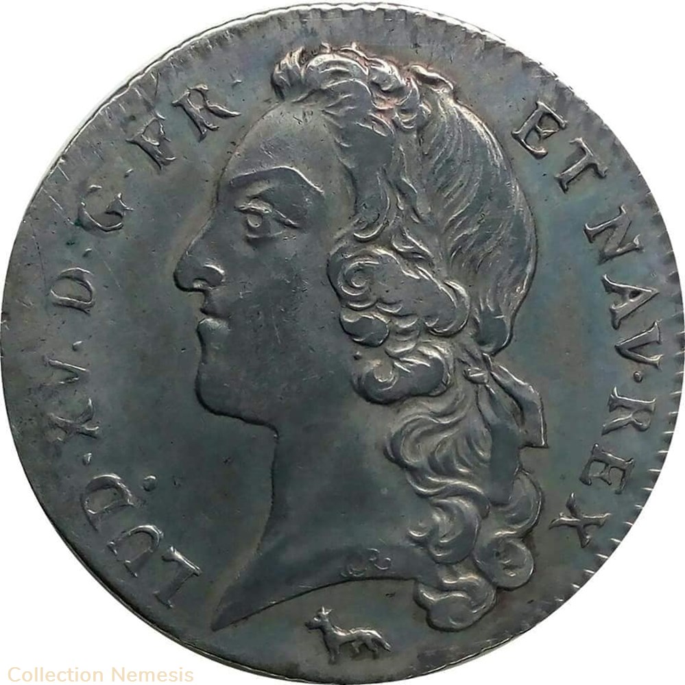 1/5 écu au bandeau de 1753 A monnaie france royale 1 5 ecu au bandeau de 1753 a