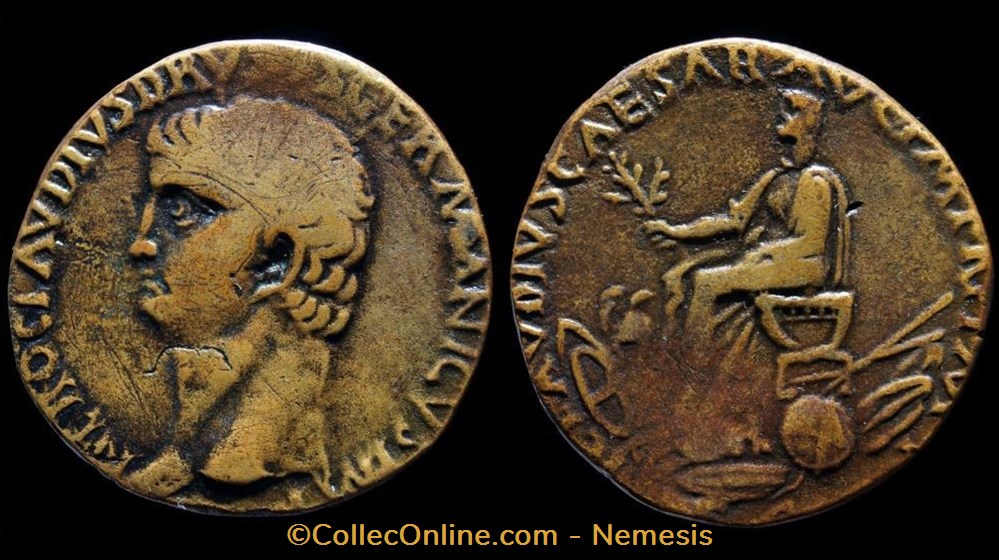 monnaies antiquite av jc ap romaines republicaines imperiales neron drusus sesterce imitation