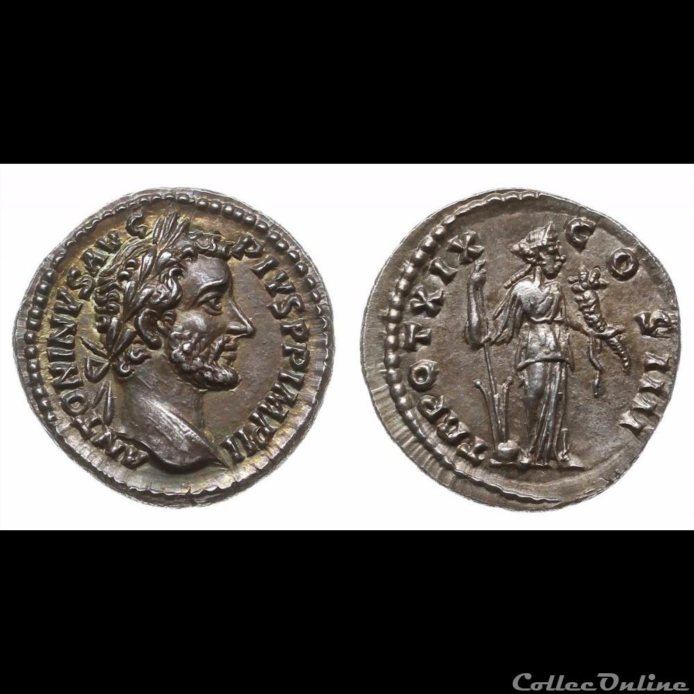 Antonin le Pieux - Denier - TR POT XIX COS IIII monnaie antique romaine antonin le pieux denier tr pot xix cos iiii