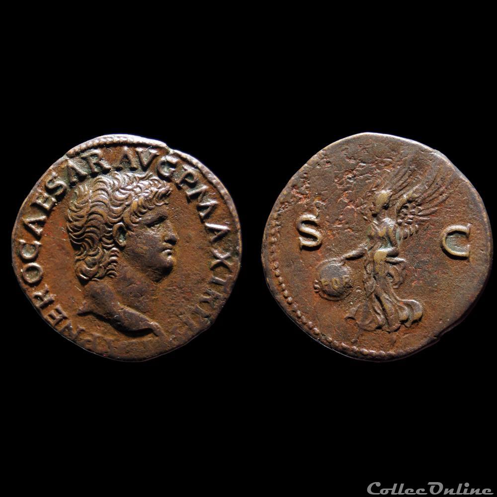 NÉRON As monnaie antique av jc ap romaine imperiale neron as