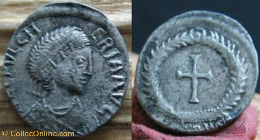 silique Pulchérie (épouse de Marcien) FAUX MODERNE coin ancient b to roman republicain imperial silique pulcherie epouse de marcien faux moderne