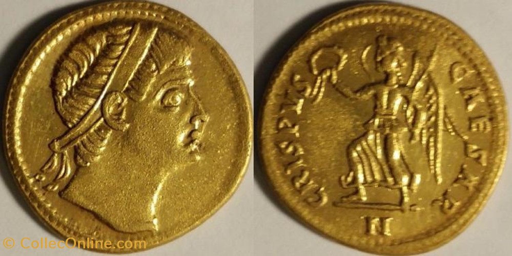 multiple d’1 et ½ Solidus Crispus FAUX MODERNE coin ancient b to roman republicain imperial multiple d 1 et solidus crispus faux moderne