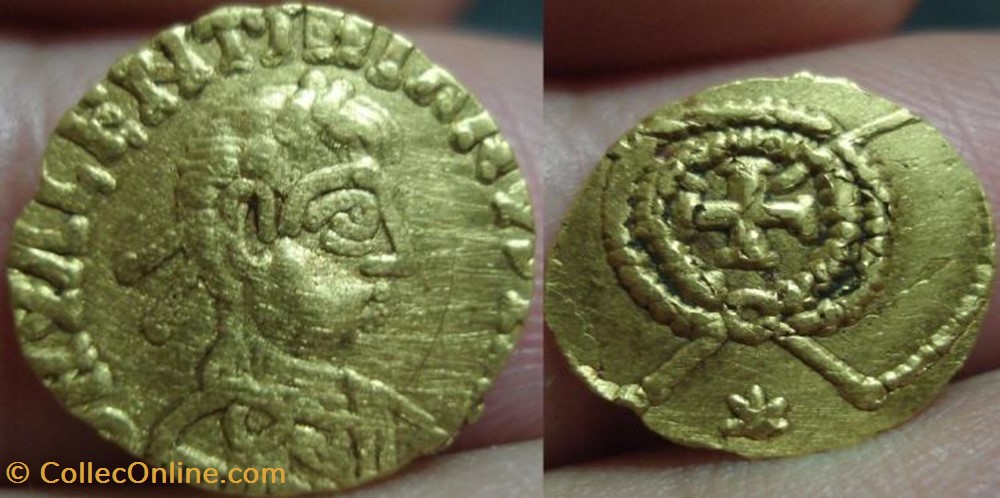 Tremissis Valentinien III, faux moderne coin ancient b c to roman republicain imperial tremissis valentinien iii faux moderne