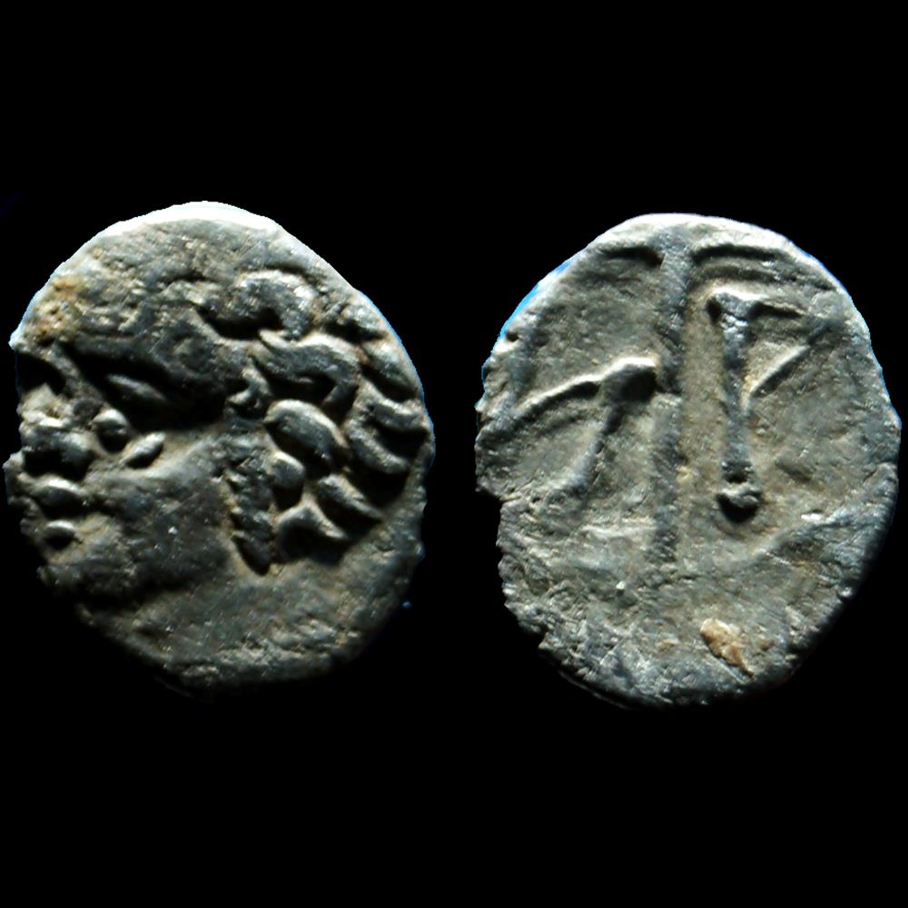 Obole tête à gauche monnaie antique grecque obole tete a gauche