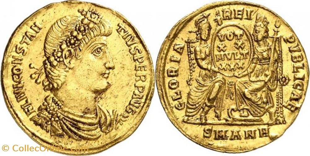 Solidus Constance II Faux moderne coin ancient b to roman republicain imperial solidus constance ii faux moderne