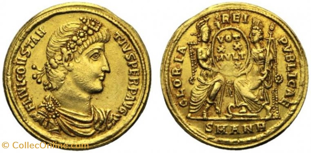 Solidus Constance II Faux moderne coin ancient b to roman republicain imperial solidus constance ii faux moderne