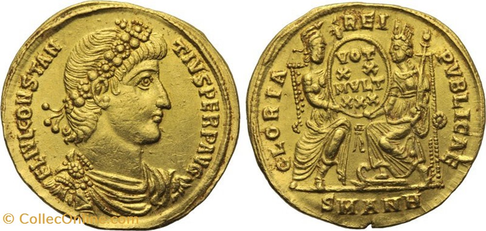 Solidus Constance II Faux moderne coin ancient b to roman republicain imperial solidus constance ii faux moderne