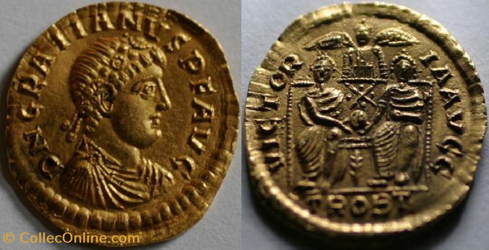 Solidus Gratien FAUX MODERNE coin ancient b c to roman republicain imperial solidus gratien faux moderne