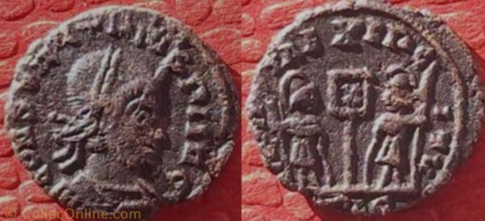 monnaie antique av jc ap romaine ae4 constantin ii imitation